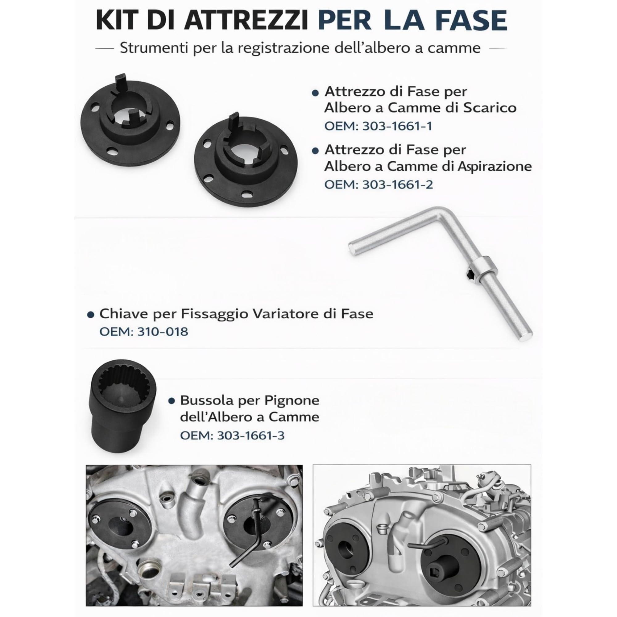 topolenashop Kit Attrezzi Messa in Fase Motore Ford 1.0 EcoBoost dal 2018 – Bloccaggio Albero Motore e Albero a Camme, Compatibile con Ford Focus, Fiesta, Puma, C-Max e Transit Connect | GS4790