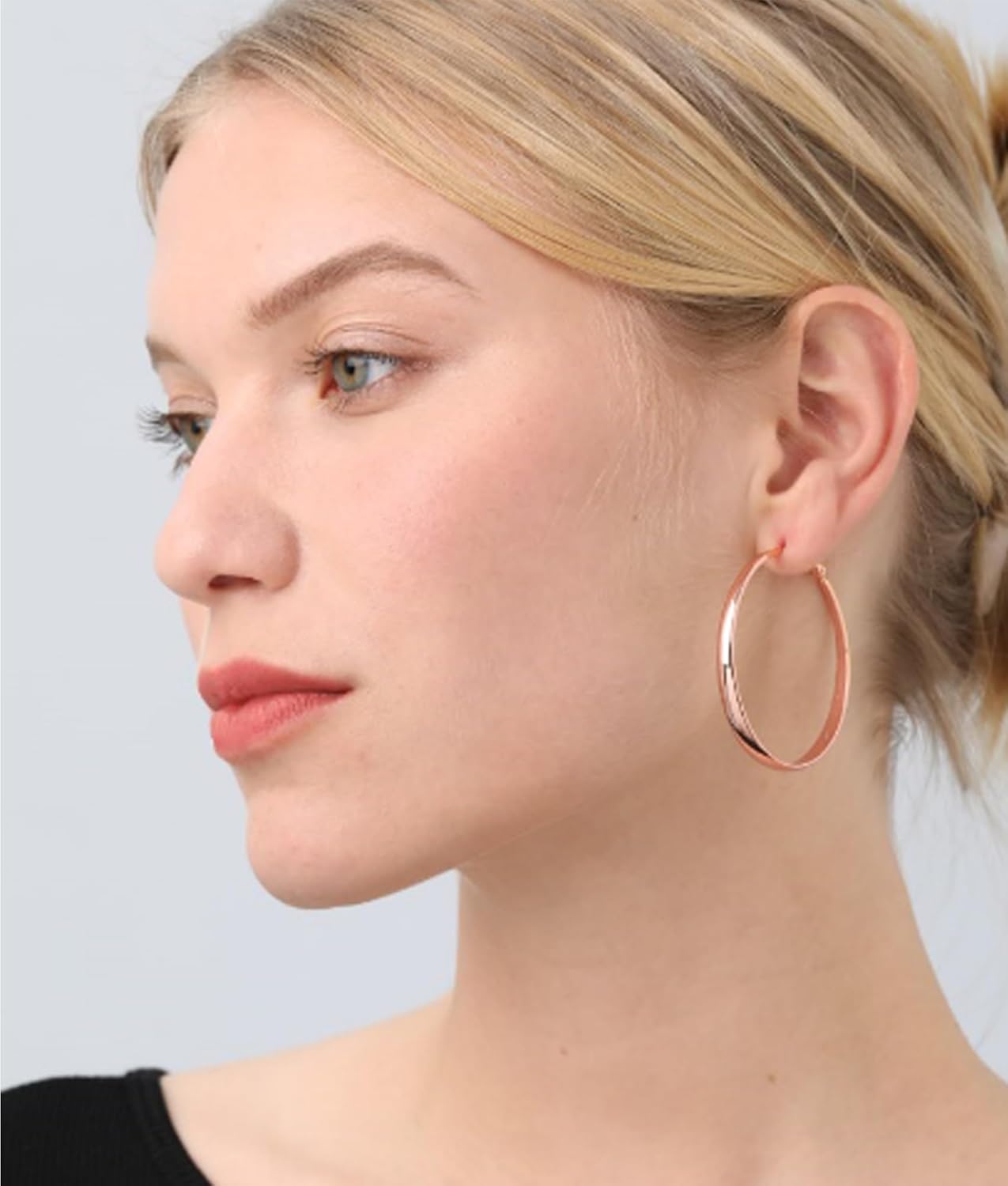 PABBEU Sterling Silver Hoop Earrings for Women - Large Hypoallergenic Thin Oversize Big Hoops - S925 Hypoallergenic - Image 5