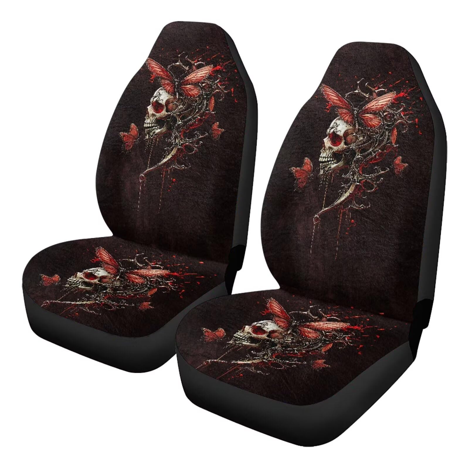 Housses de siège gothique squelette 52x138cm confort auto