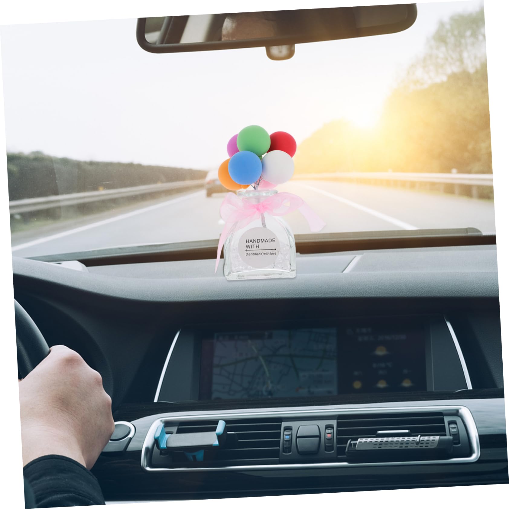 Alipis 3 Bottiglie di Profumo per Auto in Vetro, Diffusore di Aromi a Forma di Palloncino, Decorazione per Interni e Armadi