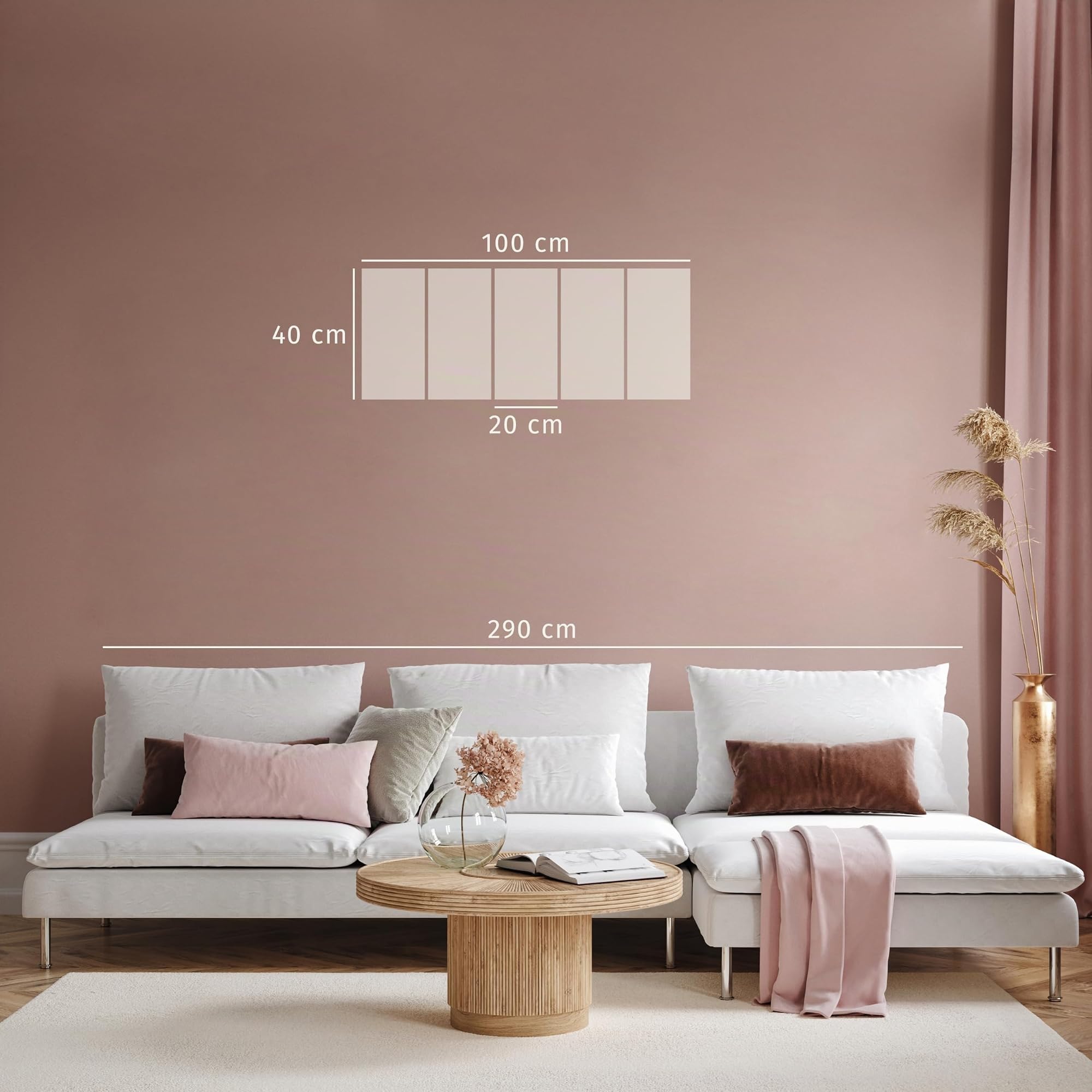 B&D XXL - Leinwandbild Landschaften Natur, 100x40 cm, 5-teilig, Wohnzimmer | Hochwertige Leinwand, sofort aufhängbar, ideal fürs Wohn- oder Schlafzimmer, wasserfest und lichtecht, langlebig, stilvoll