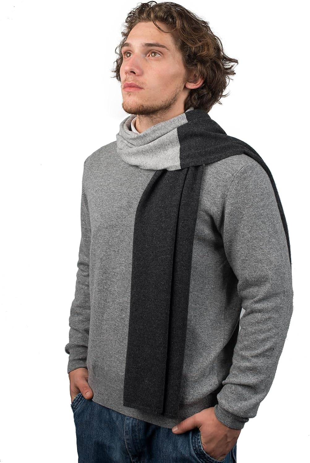 Dalle Piane Cashmere - Bicolor Scarf 100% cashmere - Made in Italy - Man
