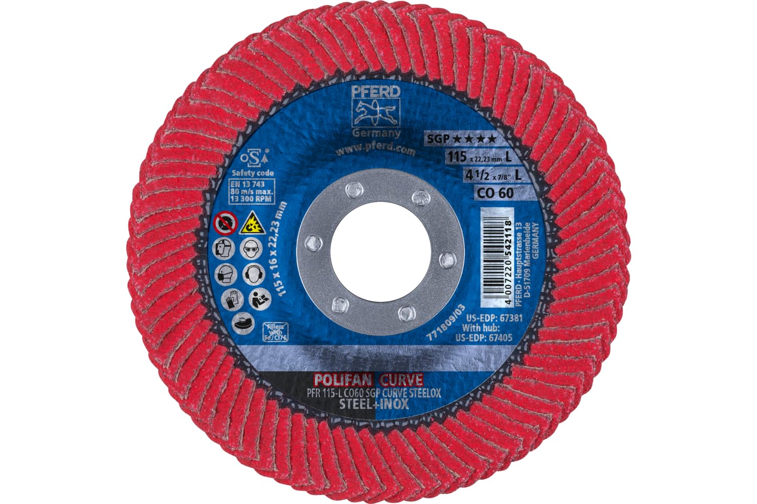 Amazon.co.jp: PFERD 67381ポリファンPFRカーブラジアルタイプ