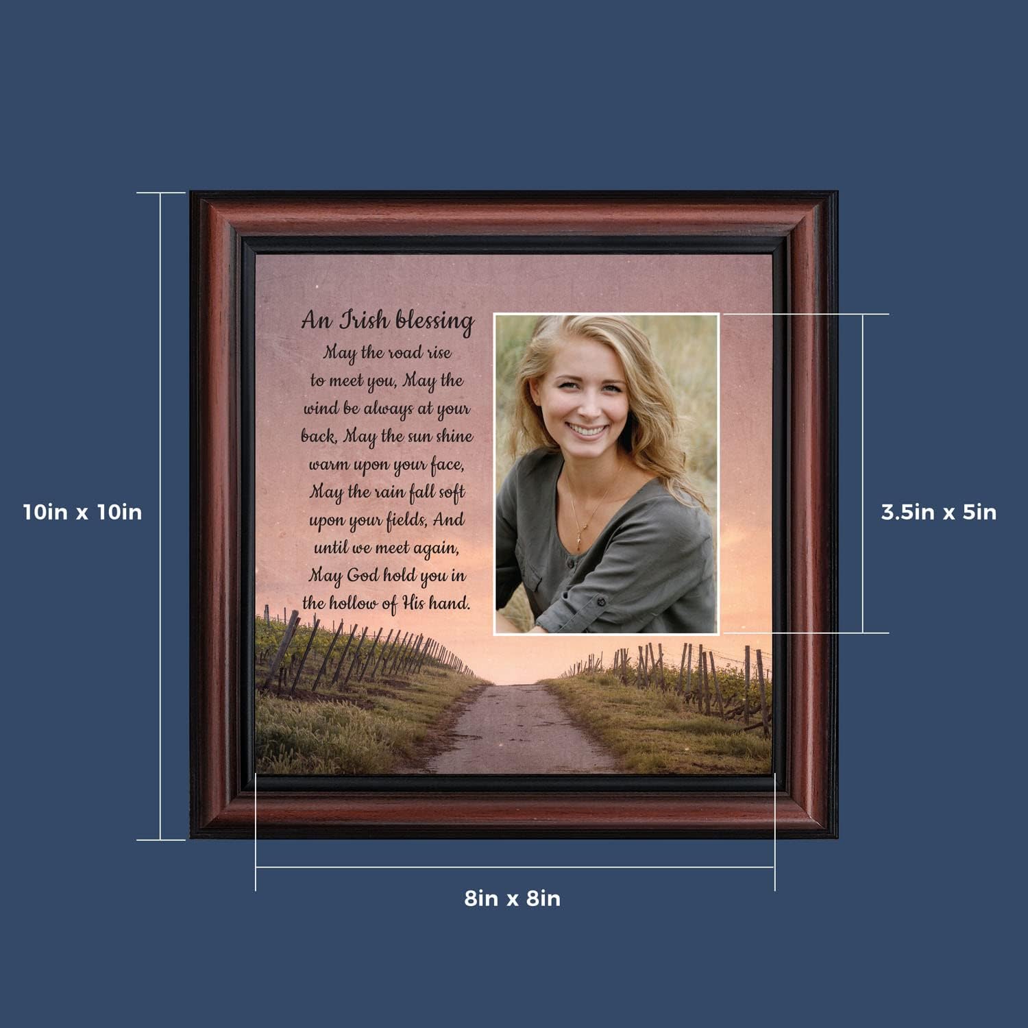 Irish Blessing Wall Decor - May the Road Rise Up to Meet You, Celtic Home Blessing Sign, Gifts for Women, House Warming Presents for New Home 6333W