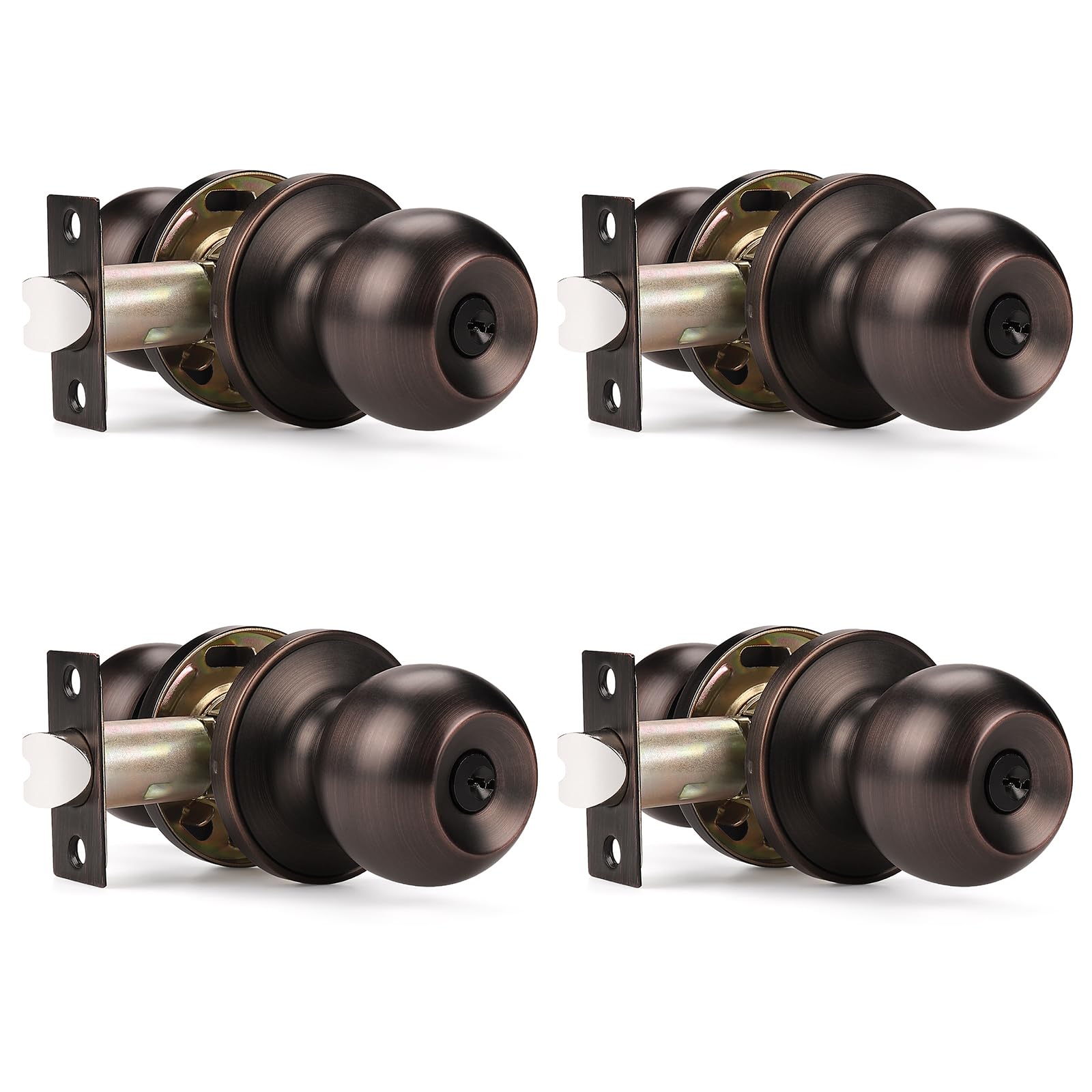Probrico 3-Pack Keyed Alike Entry Door Knobs - Satin Nickel -15