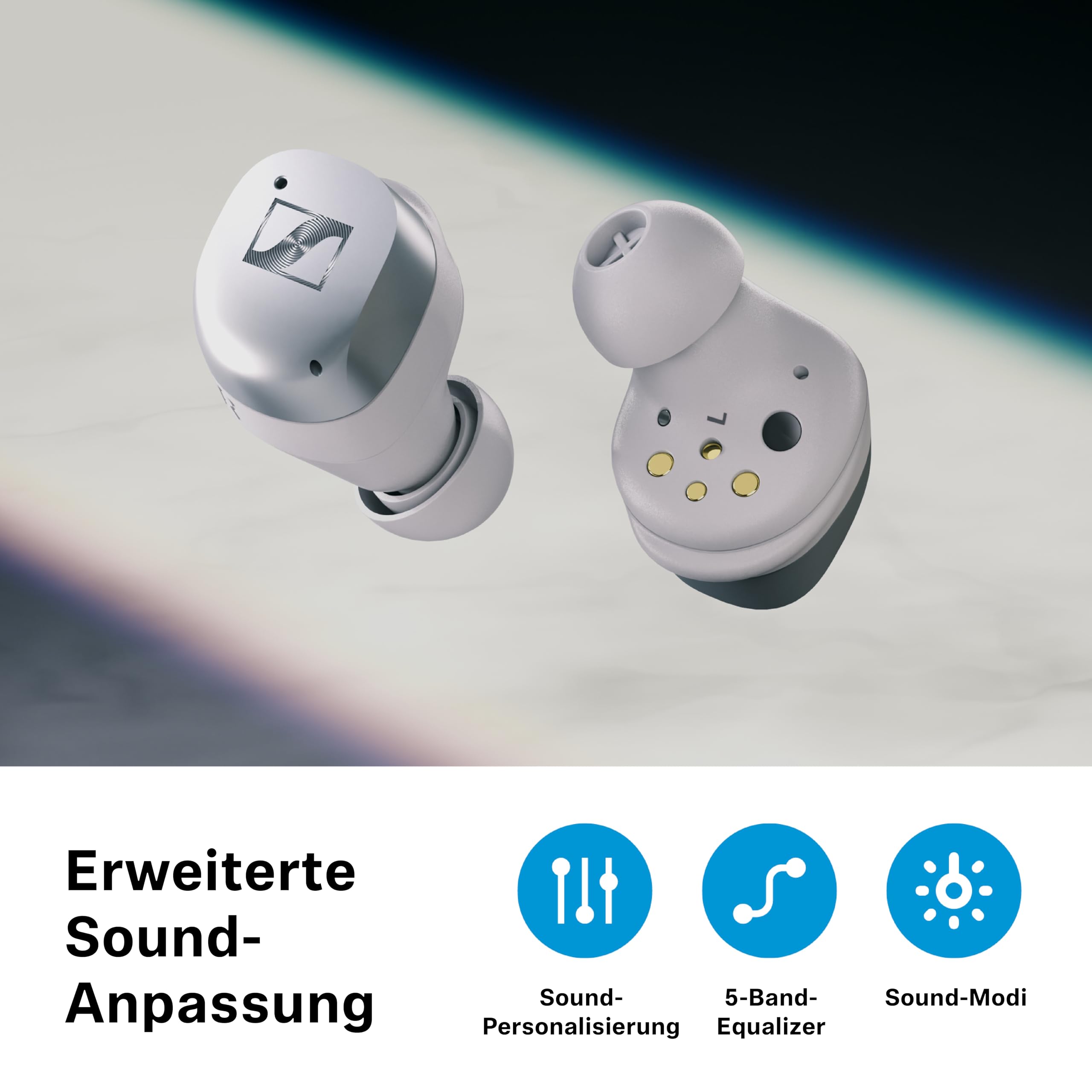 Sennheiser MOMENTUM True Wireless 4, kabellose Bluetooth Kopfhörer, Bluetooth 5.4, Noise Cancelling, komfortables Design, 30 Stunden Akkulaufzeit, adaptives ANC, Auracast, Schwarz Graphite