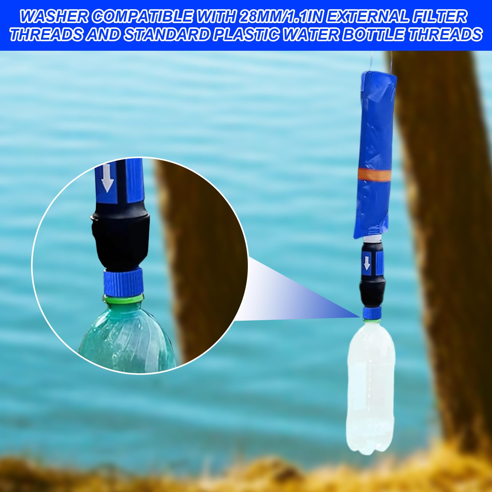 8szt Uszczelek Zamiennych, Kompatybilnych z Sawyer Filtrami Wody Pasujących do Butelek o Gwincie Zewnętrznym 28mm i Standardowych Idealne Uszczelki Zamienne do Systemów Filtracji