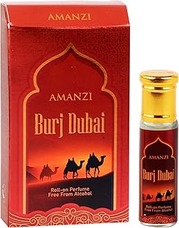 AMANZI Burj Dubai Long Lasting Attar Roll On Perfume Alcohol Free Unisex Fragrance for Men and Women Roll On Bottles 6 ml Each | Pack of 3