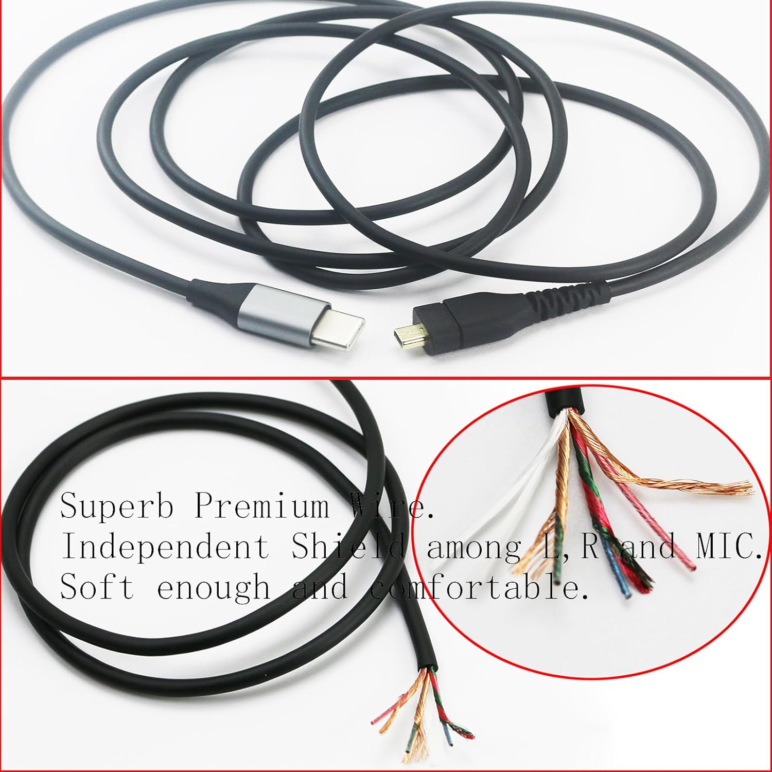 NewFantasia USB C Cable Replacement Audio Cable Compatible with SteelSeries Arctis 3, 5, 7, Prime, Pro Gaming Headset 2.1meters/6.7feet - Image 3