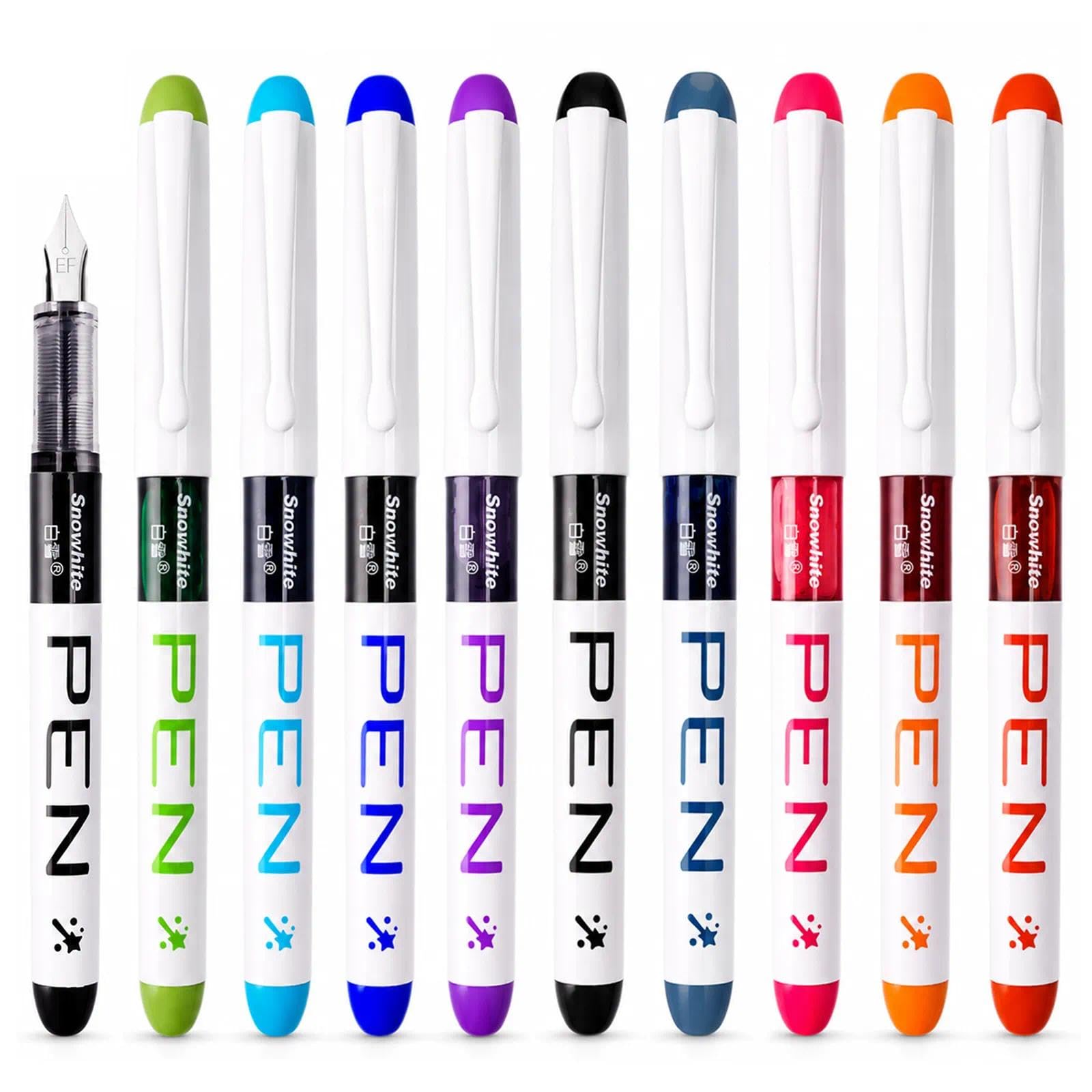 9PCS Disposable Fountain Pen Set, Pilot Fountain Pen, Writech Pens, 0.38 mm Fine Nib Colored Ink, Ideal for Calligraphy, Sketching, Doodling and Journaling (9colours).