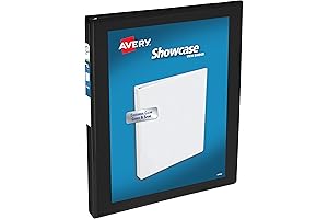 Avery® Economy Showcase View 3 Ring Binder, 1/2 Inch Black Binder with Slant Rings (19550)