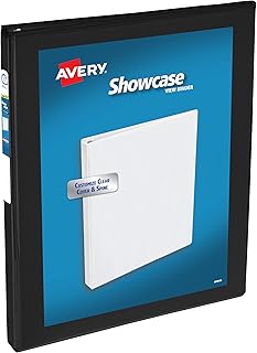 Avery Economy Showcase View 3 Ring Binder, 1/2 Inch Slant Rings, 1 Black Binder (19550)