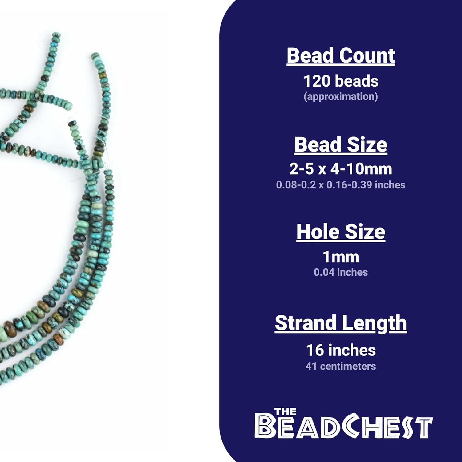 The Bead Chest Graduated Rondelle Turquoise Beads 4-10mm Green Disk Gemstone 16 Inch Strand
