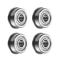 Vista 22 de uxcell MF52ZZ ensanchó el rodamiento de bolas, 4pcs 6.6x16.4x8.2 ft m acero cromado doble blindado ABEC1 cojinetes de brida