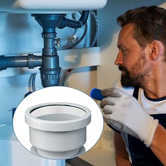 10 PCS Seal Ring Silicone Washer Waste Pipe Seal Ring Rubber Gasket Washers Plumbing for 1 1/2 Inch Drain Pipe Sink Drains (White)