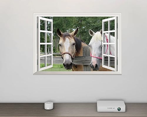 Miniatura 9 de FLFK Adhesivo de pared falso para ventana, diseño de lagos en la selva, mural de pared para decoración de pared, calcomanías de pared para pegar y