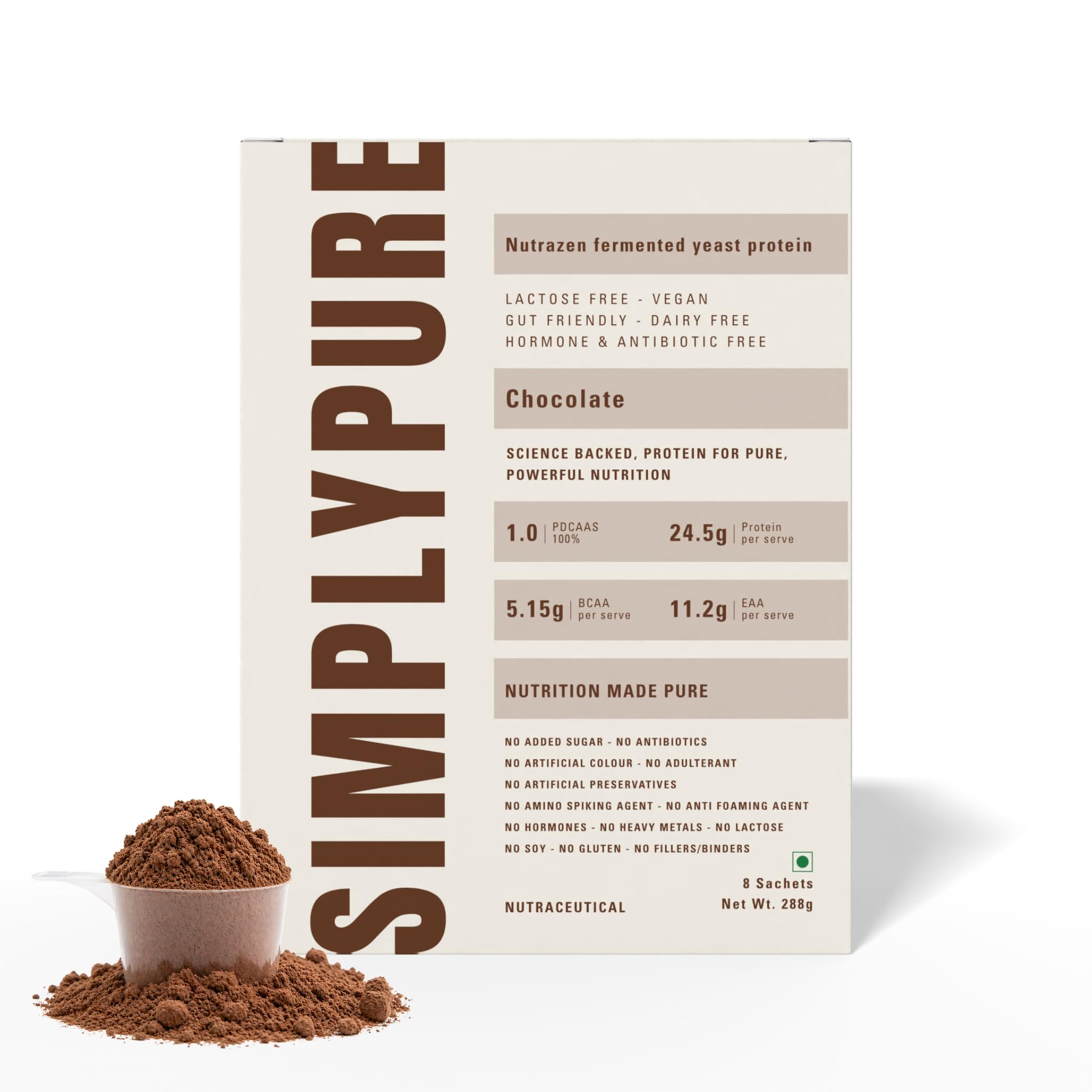 Nutrazen SimplyPure Fermented Yeast Protein Powder – Chocochino - 1kg | 24.7g Complete Protein | Muscle Recovery & Lean Muscle Support | Gym & Fitness Supplement for Men & Women | Vegan Protein Powder | PDCAAS 1.0 | With Probiotics & Digestive Enzymes — Amazon image 12
