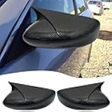 MUXEE 2PCS New Sports Rear Mirror Cover Caps for Nissan Altima 2013-2018 ABS Side Door Wing Mirror Cap Covers Exterior car Accessories -Carbon Fibe（Without Turn Signal Cutout）