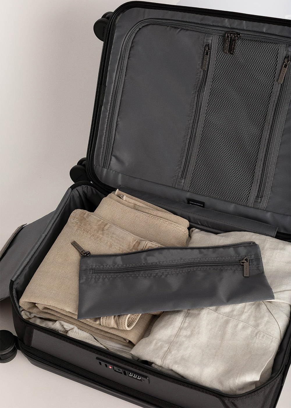 CREATE / Luggage Studio Foldable/Maleta rígida Plegable de policarbonato Verde Sage / 37.5x24x54cm / Candado TSA, 4 Ruedas Dobles, Organizador, Mango telescópico, Materiales Resistentes y duraderos