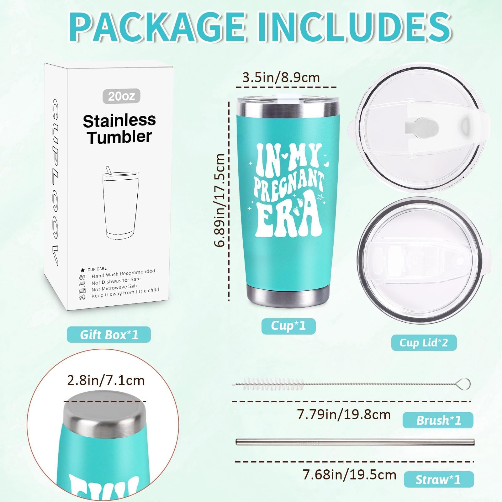 New Mom Gifts for Women, Pregnancy Gift for First Time Mothers, Mom to Be Tumbler, 20oz Insulated Cup with Lid & Straw for Wife Sister Daughter, Gender Reveal Baby Shower Mothers Day Present Xmas Gift