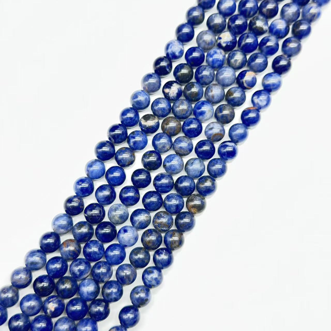 8mm Round Blue Sodalite Natural Stone Beads for Jewellery Making, Gemstone Beads for Crafting (45-50Pcs) — image 1