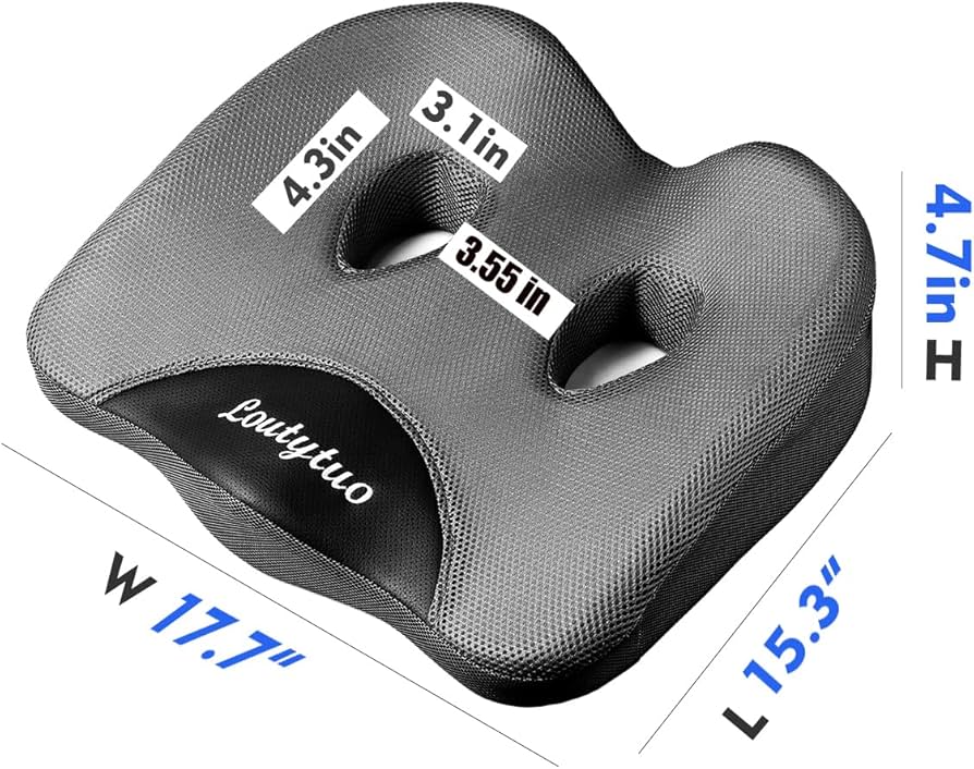 LOUTYTUO シートクッション 背筋改善 低反発 坐骨神経痛 通気性 尾骨 LOUTYTUO シートクッション 背筋改善 低反発 坐骨神経痛 通気性 尾骨