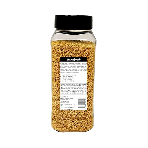 Miniatura 2 de Cereausly Quinoa inflada Crispies de quinua premium hechos con quinua blanca orgánica Deliciosos y nutritivos copos de quinua para aperitivos,
