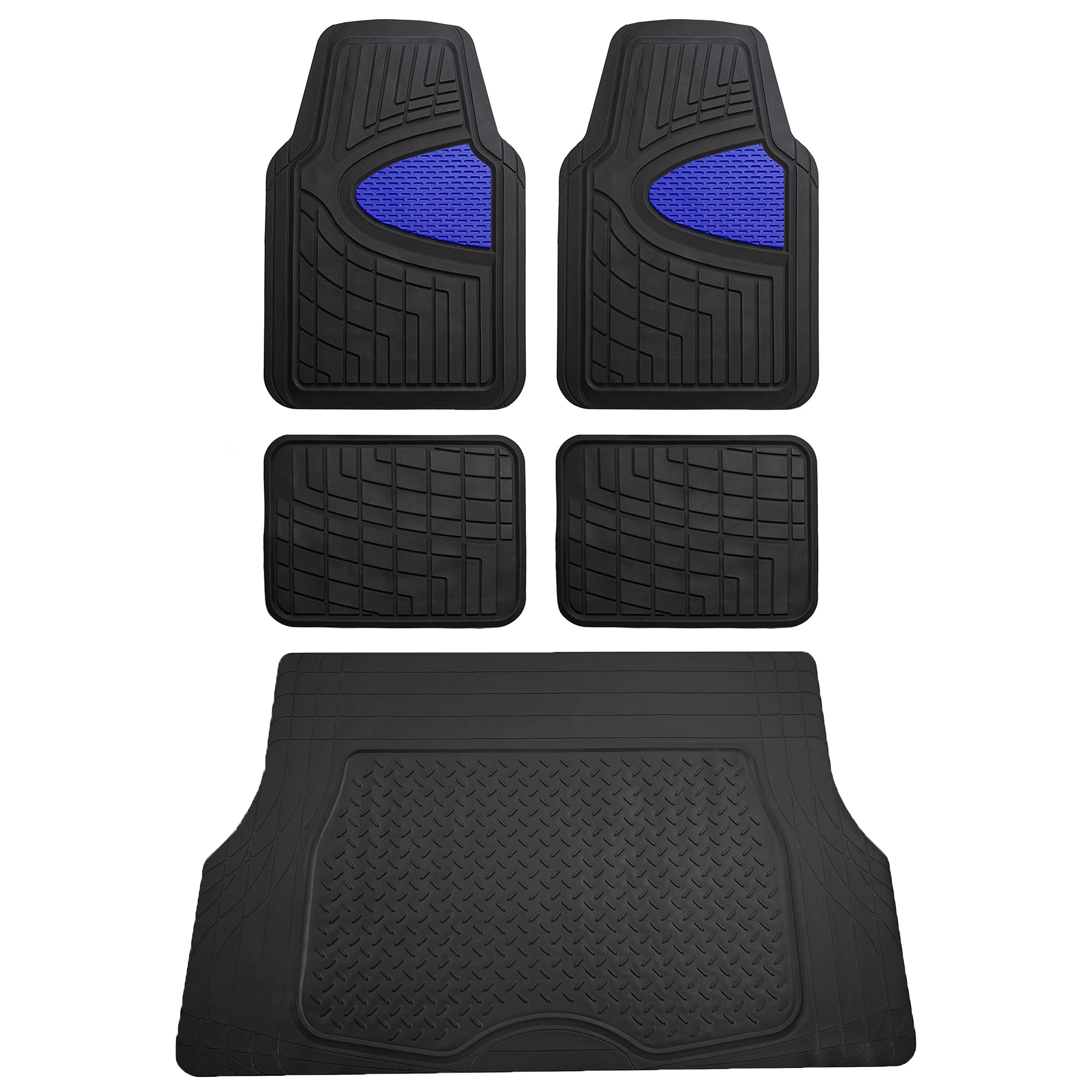 Photo 1 of FH Group Premium Liners Tall Channel Trimmable All Weather Rubber Full Set Car Floor Mats