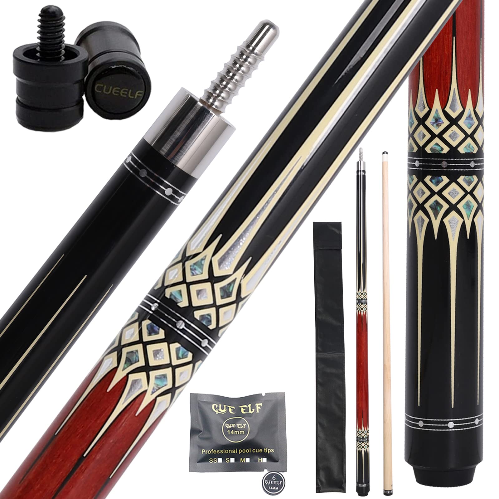 CUEELFPool Cue Stick Billairds cue Stick 58 inch Maple Billiard Pool Stick Pool Table Sticks 19.5oz/20oz Pool Cues