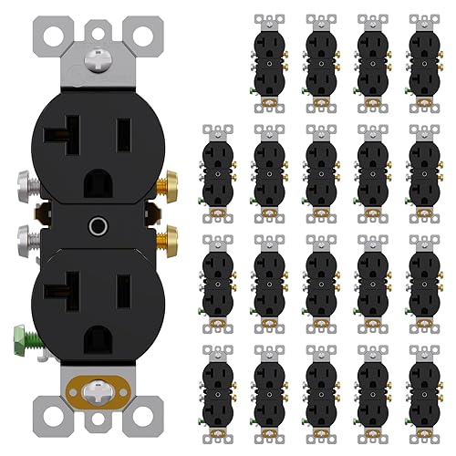 Miniatura 19 de AIDA Paquete de 20 tomacorrientes de receptáculo dúplex de 15 A 125 V, toma de corriente eléctrica de pared, toma de corriente dúplex, grado