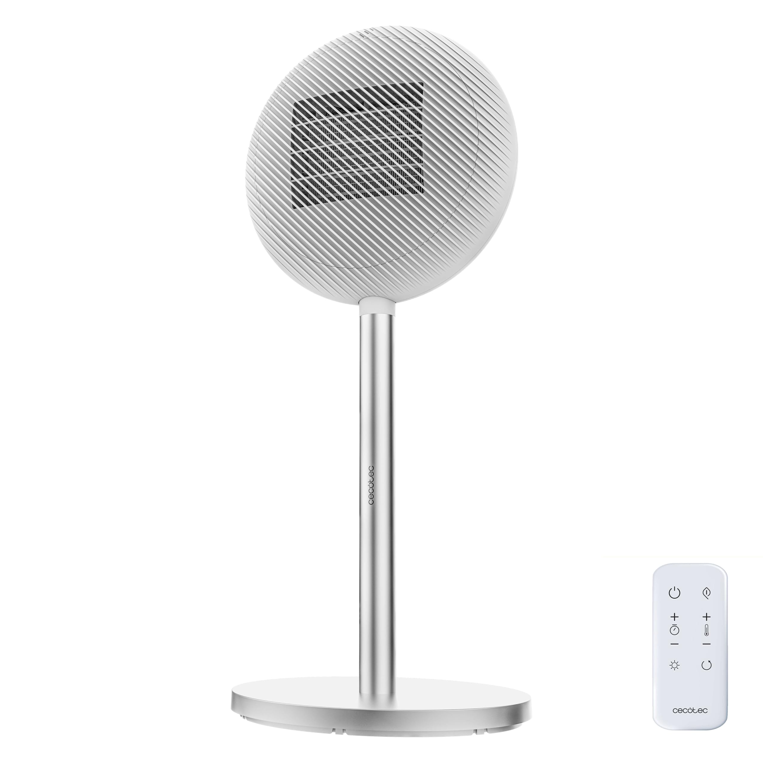 Cecotec Calefactor Cerámico de Pie con Mando a Distancia ReadyWarm 2100 Sun. 2000W, 2 Potencias, Bajo Consumo, Pantalla LED, Control Táctil, Termostato Ajustable, Oscilación Automática