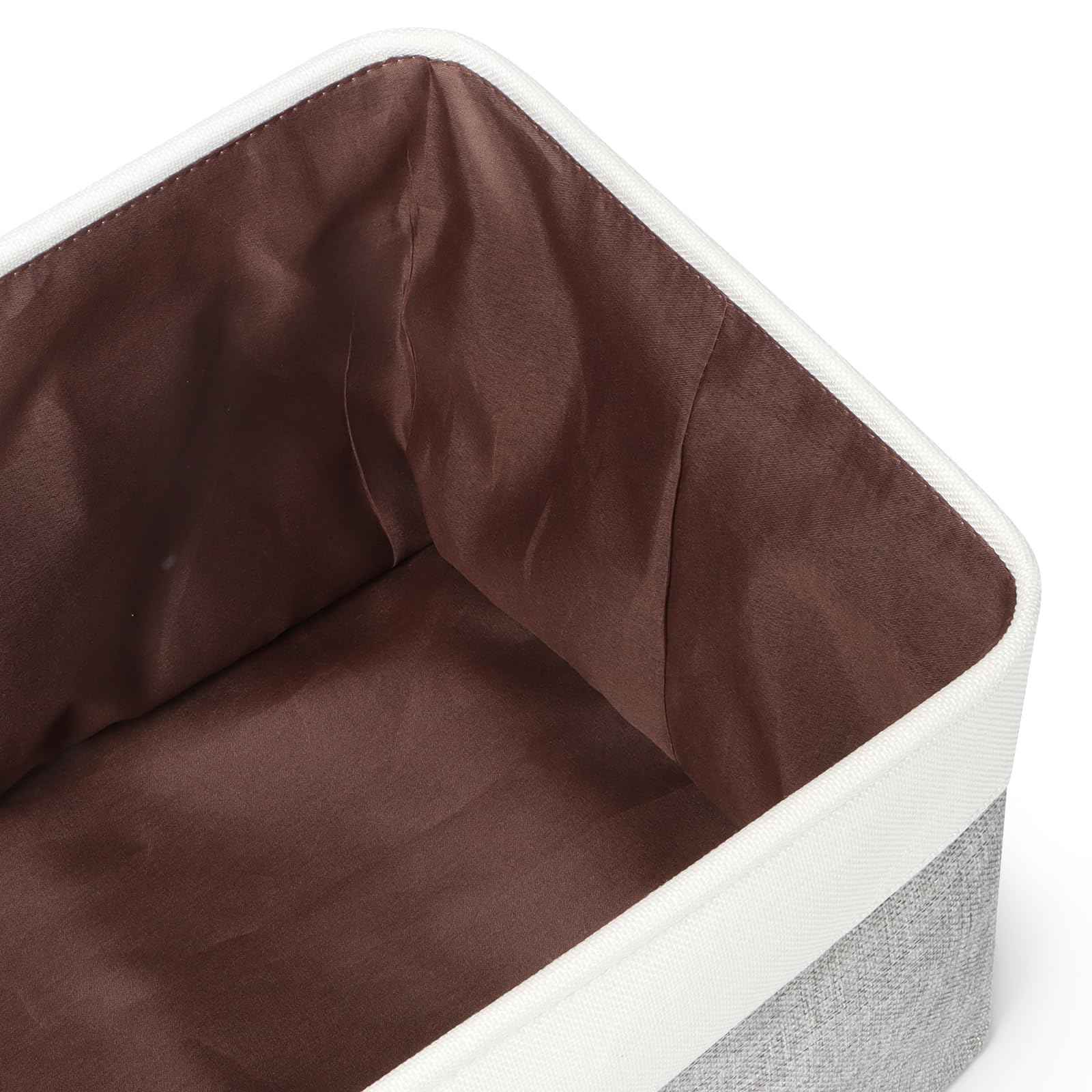 Canastas de almacenamiento de tela con asa, cajas de almacenamiento grandes para armario, estantes, guardería, dormitorio, hogar (17 x 11.8 x 9.8 pulgadas)