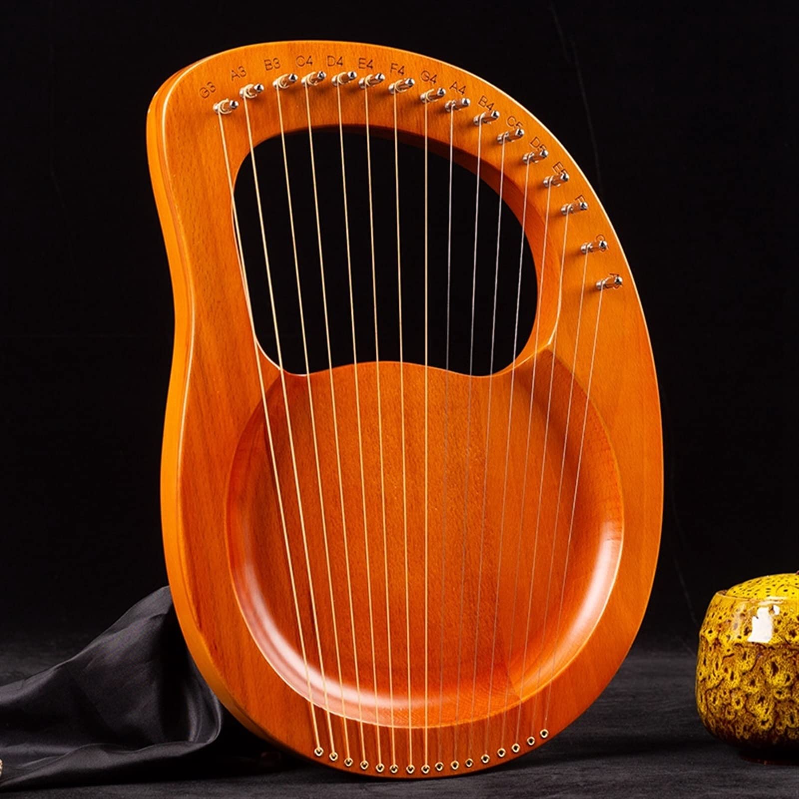 Lyre Harfe 19 Saiten Holz Mahagoni Lyre Harp Musical Instrument Mit Tuningschlüssel Und Saiten