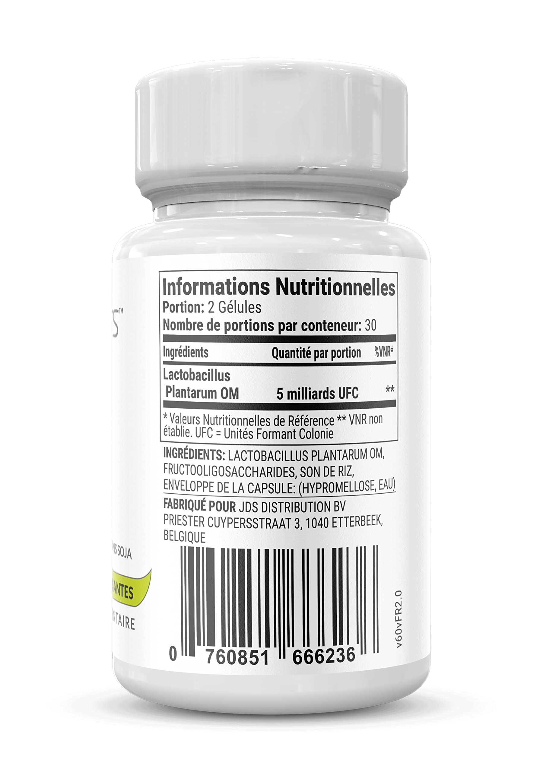 BiOptimizers P3-OM Prébiotiques Probiotiques | 60 Gélules Végétaliennes | Protéolytique | Lactobacillus Plantarum: Digestion Et Système Immunitaire | Soulagement Des Ballonnements
