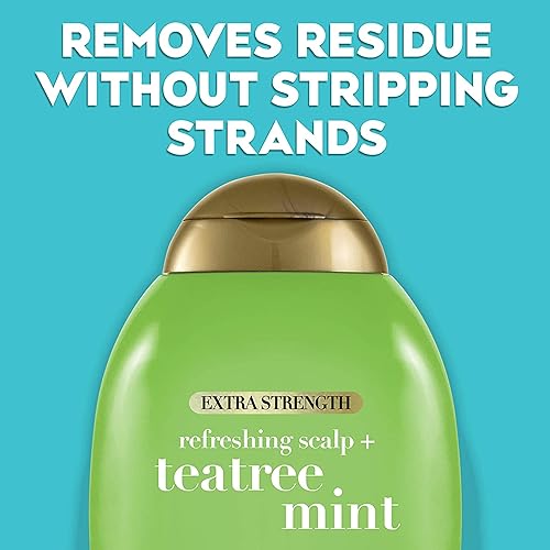 Miniatura 3 de OGX Champú refrescante extra fuerte para cuero cabelludo  menta Teatree champú estimulante para cuero cabelludo con árbol de té y aceite de menta y
