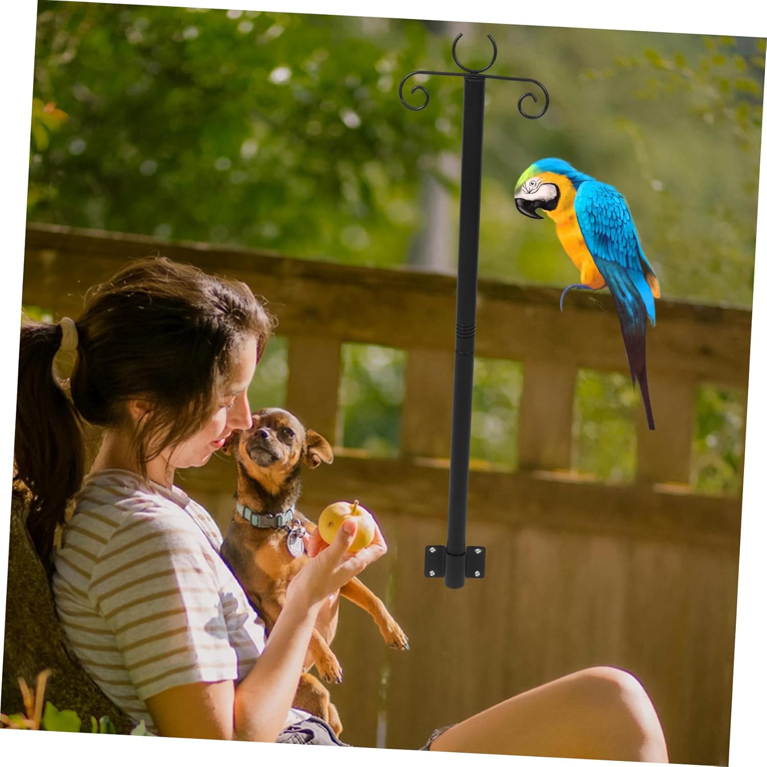 Kisangel 2sets Outdoor Hanging Poles for String Lights Bird Feeders Heavy Duty Support Rods for Gardens Patios and Fences Easy Installation Resistant