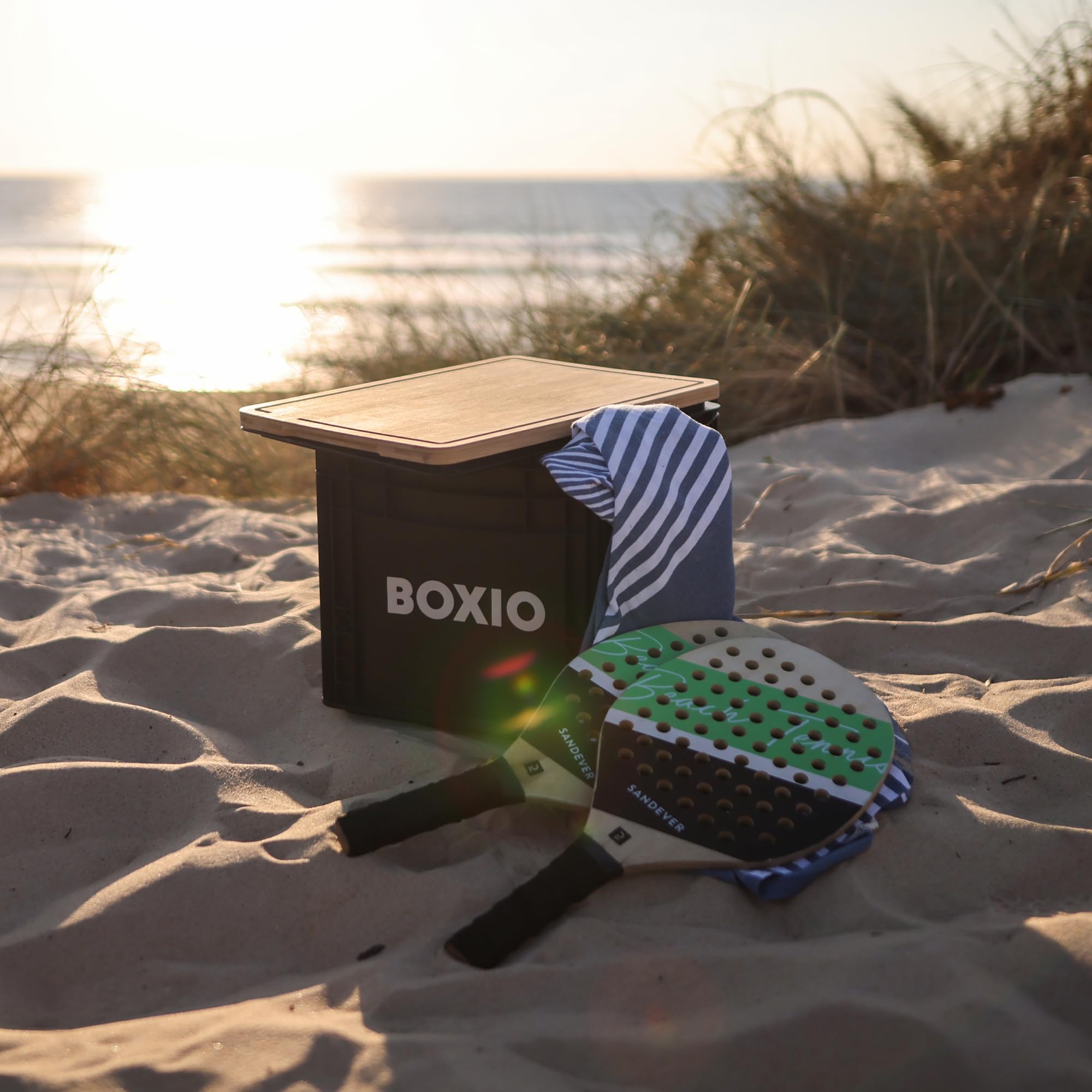 BOXIO – SOLO: 3x Aufbewahrungsbox mit Deckel – Eurobox 40x30 x 28 cm – perfekte Plastikbox Transportkiste aus Kunstoff für Camping, Boot, Keller oder Garten - stapelbar mit anderen Euroboxen