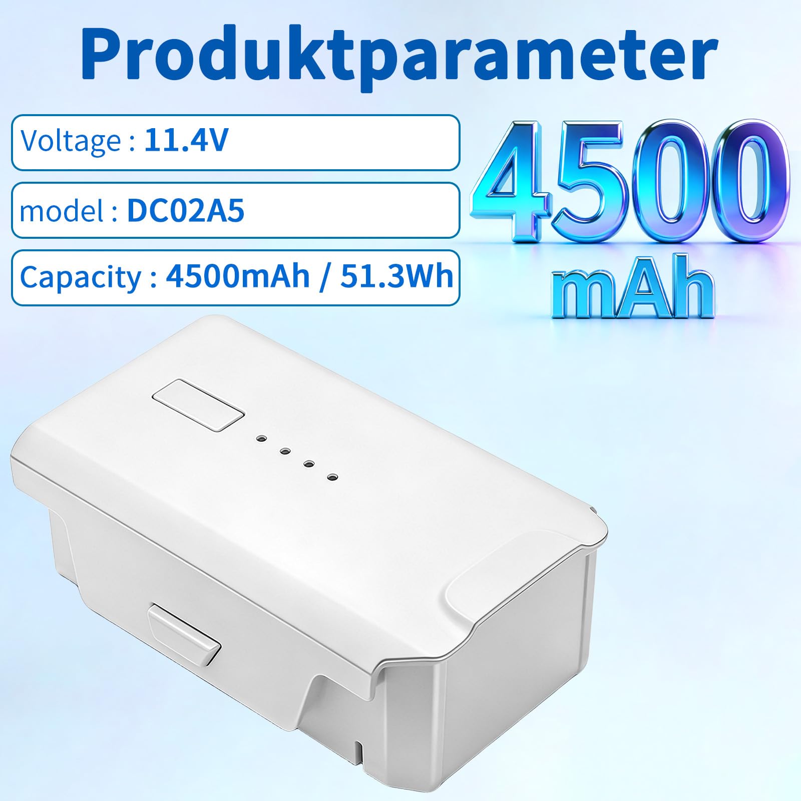Ersatzflugakku für die FIMI X8 SE 2020 und X8 SE 2022 V2 Drohne, 11,4 V 4500 mAh, kompatibel mit dem DC02A5, RC-Quadrocopter Ersatzakku