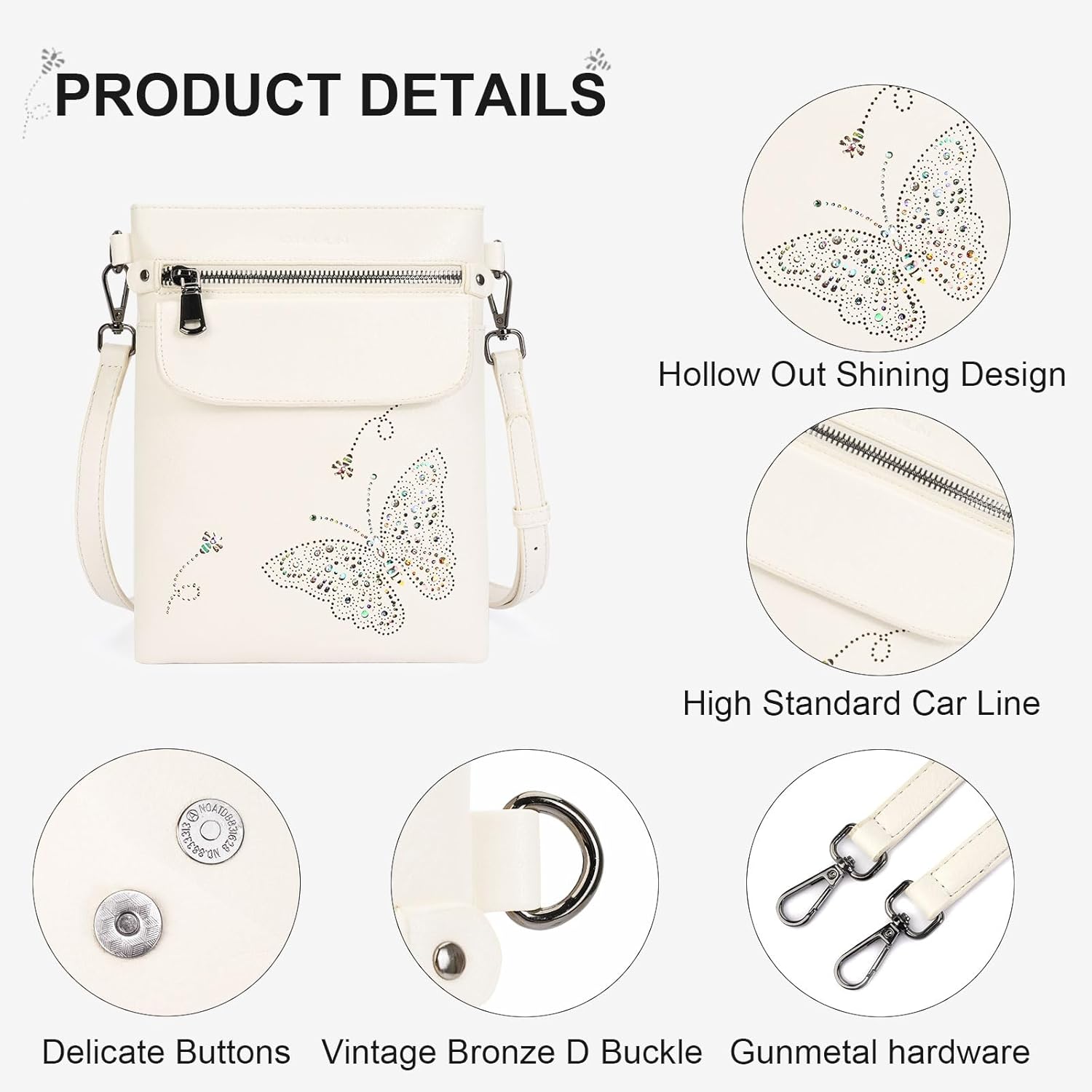 Crossbody Bags for Women Vegan Leather Cross Body Purse with Adjustable Strap Multiple Pockets Shoulder Handbags - Image 5