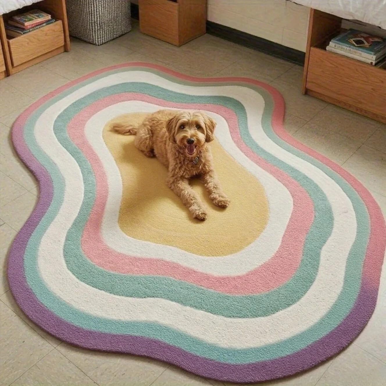 Tapis de sol irrégulier chambre à coucher grand format doux moelleux 80x120
