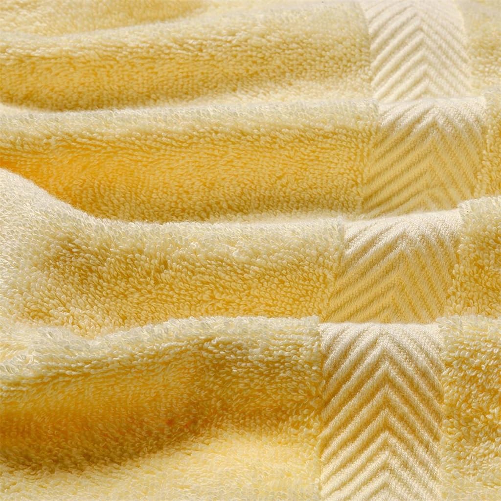Cotton Soft Towel Set, Bath Towel, Hand Towel, Towel, Hotel, Suitable for Bathroom. Yellow Colour