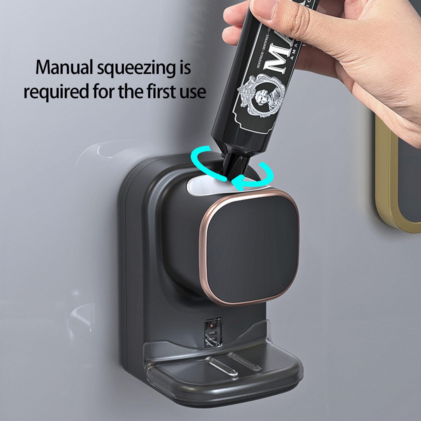 Distributeur de dentifrice électrique sans contact - Systèmes de détection automatique - Hygiénique - Pas de fonctionnement - Montage mural facile - Hygiénique - Pas de dentifrice