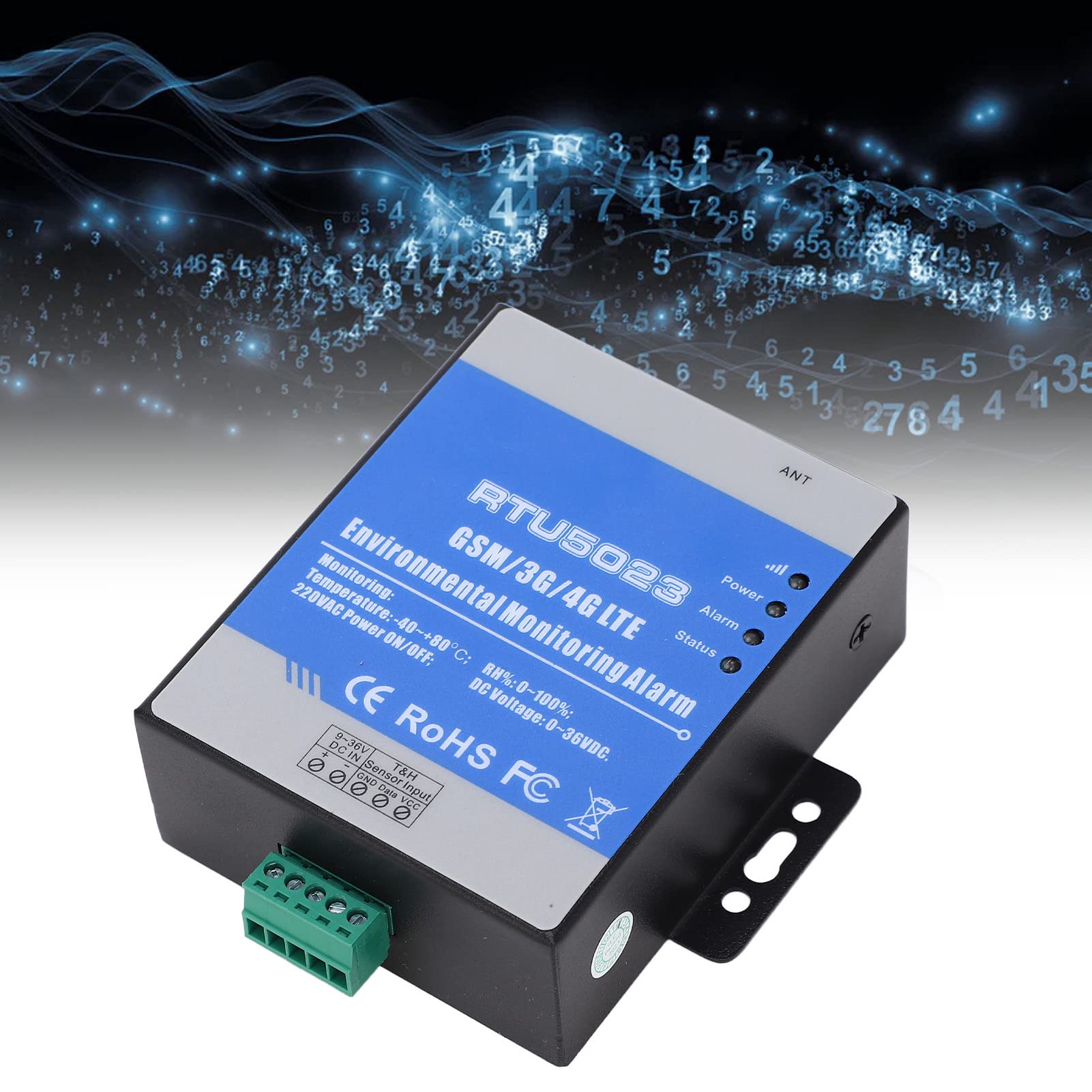 Alarma Ambiental GSM 3G 4G LTE Smart RTU5023 Monitoreo de Cortes de Energía Batería Recargable Alarma de Temperatura y Humedad para Acuarios Domésticos (Enchufe de la UE 4GL-E)