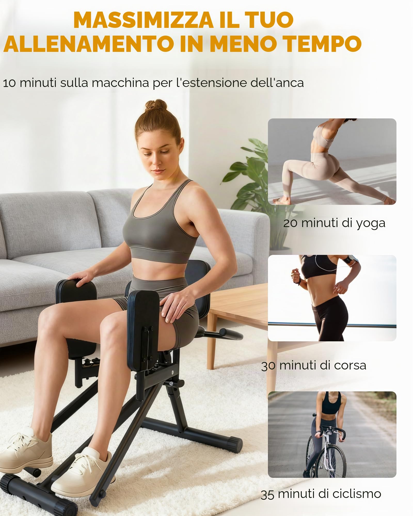 GUUG Macchina per Abduttori Adduttori: Attrezzatura per L'allenamento della Cosciagambe Ianco Thigh Costruzione Muscolare Anca e Abduzione Resistenza Regolabile Per Uomo e Donna