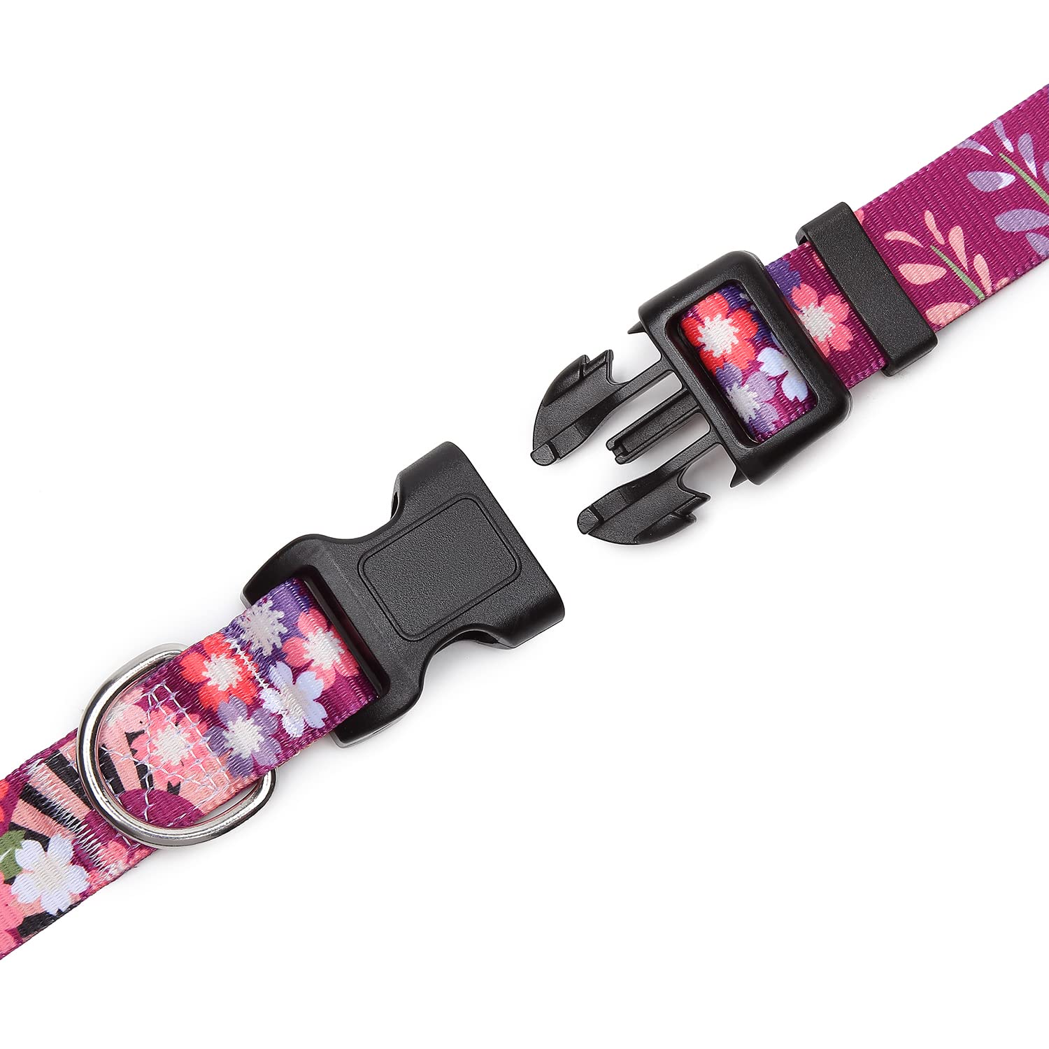Adjustable Dog Collar with Patterns, Ultra Comfy Soft Nylon Breathable Pet Collar for Small Medium Large Dogs (L, Floral Orange) — view 108