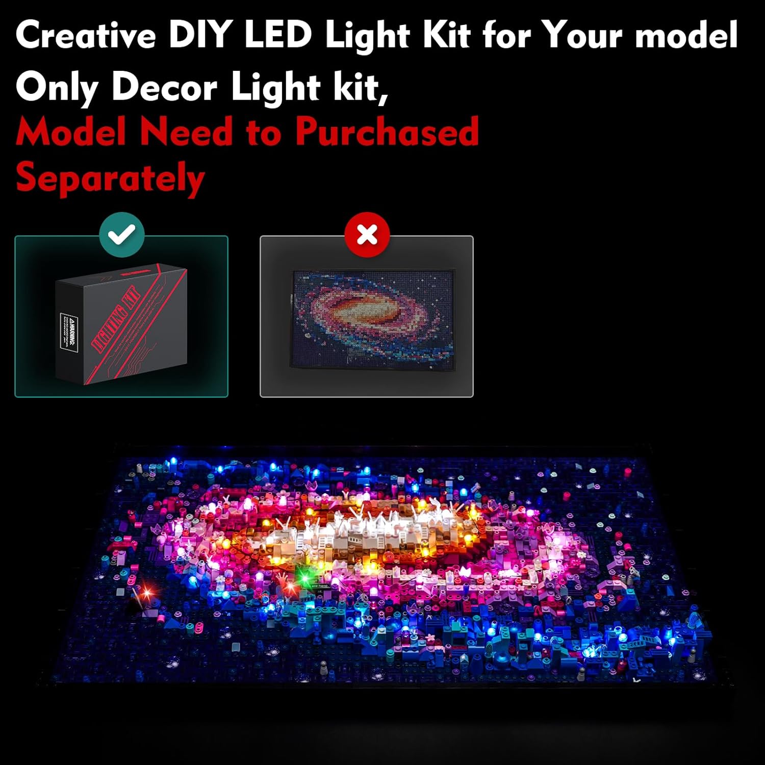 LED Light Kit Compatible with Lego 31212 The Milky Way Galaxy (No Models Only Light) Creative Lighting Set Accessories Compatible with Lego The Milky Way Galaxy Set (Standard Version)