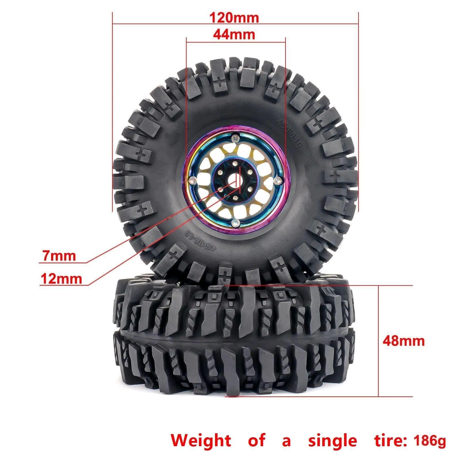 Pneumatici Cerchioni 1,9 Pollici Per 1/10 Cingolate RC Parti Auto