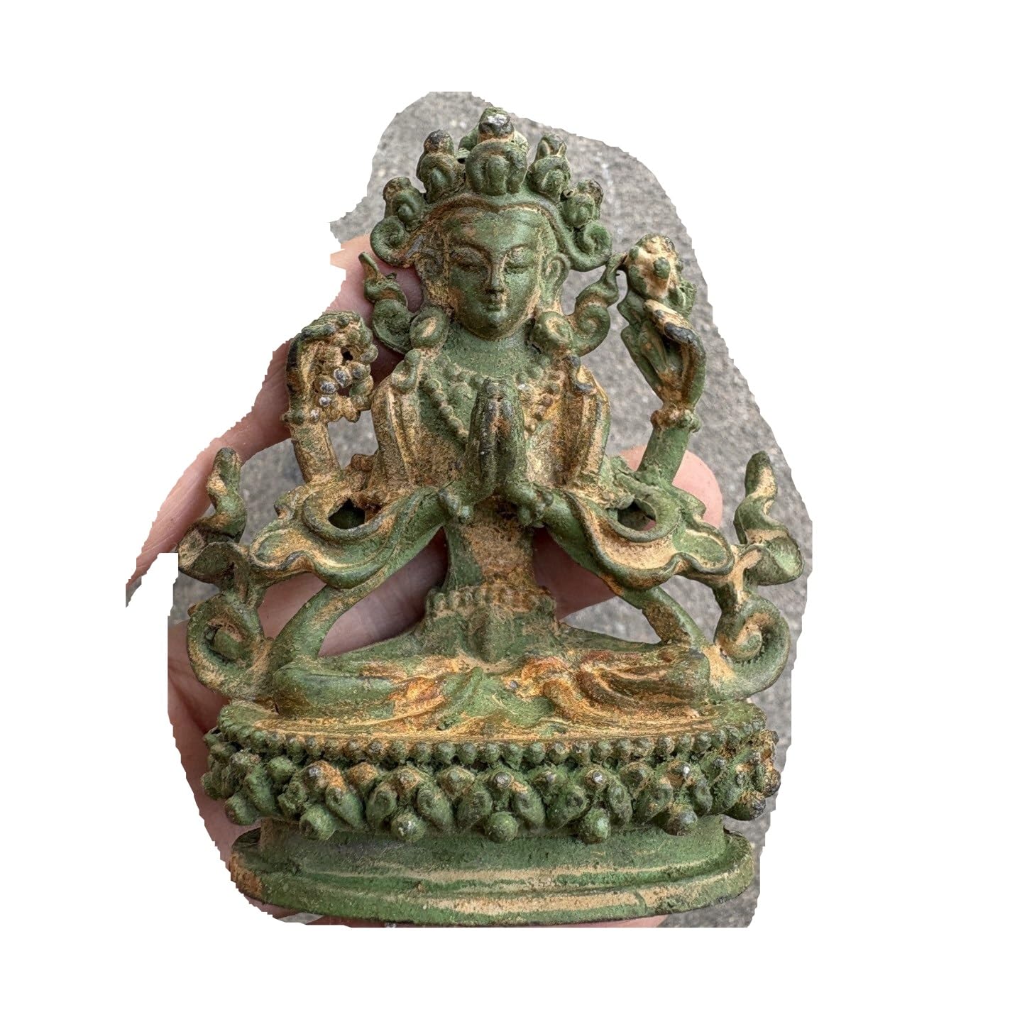 Huolimxun Antique And Distressed Copper Manjushri Bodhisattva Ornaments, Antique Rust-coated Copper Statues, Home Buddhist Temple Worship Ornaments