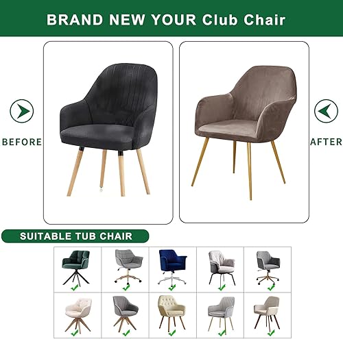 Miniatura 7 de Funda para silla con respaldo curvado, de terciopelo, elástica, giratoria, moderna, curvada, para silla de comedor, fundas de sillón para banquete,