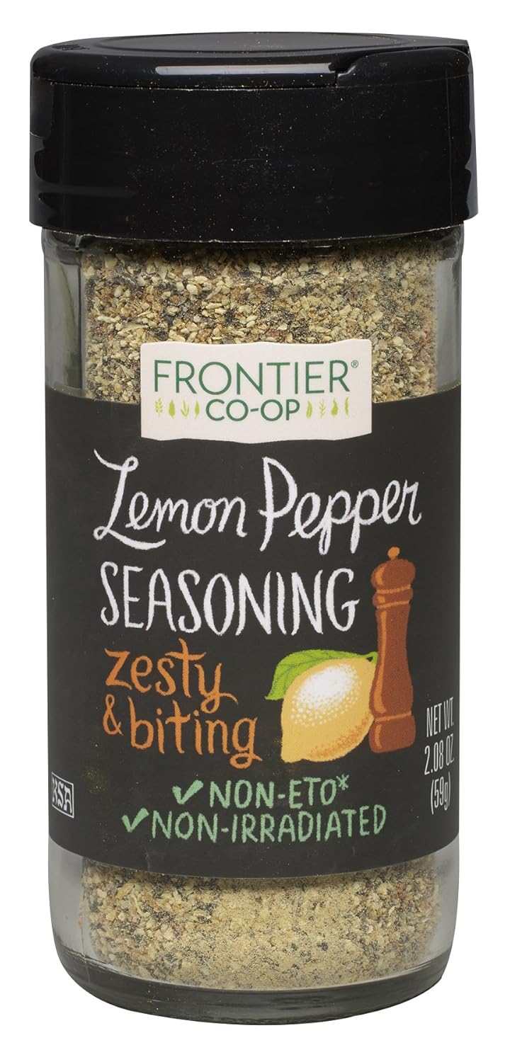 Frontier Seasoning Blends, Salt-Free Lemon Pepper, 2.08-Ounce Bottles (Pack of 4)